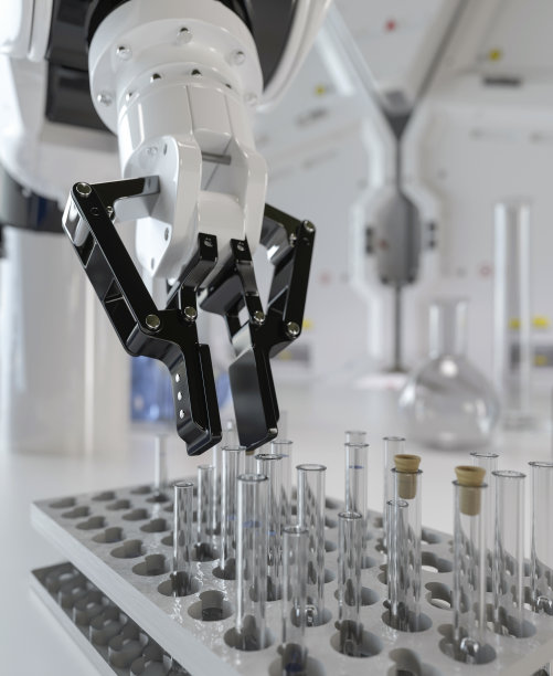 机器人手臂工作在实验室3d渲染图片下载