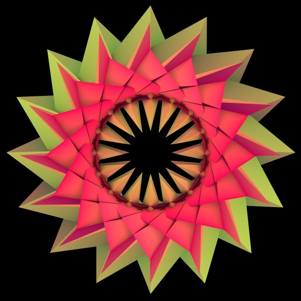 一个美丽的万花筒。迷幻，冥想和瑜伽的概念。抽象的几何花。图片下载