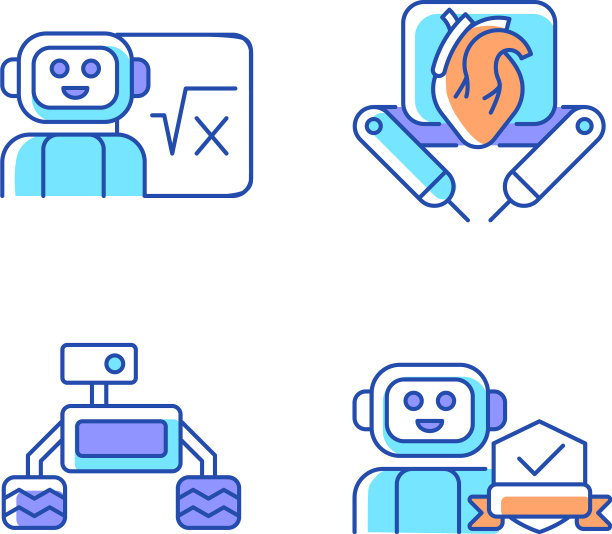 机器人技术RGB彩色图标集图片下载