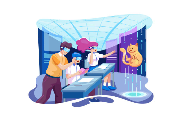 学生戴VR眼镜图片下载