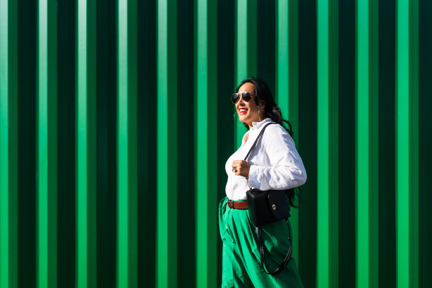 时尚的女人走。图片下载