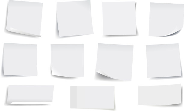 大集合白色贴纸便笺白色图片下载