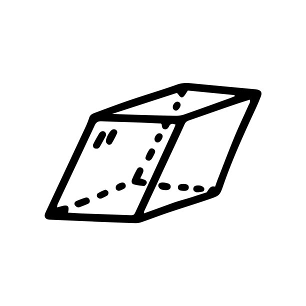 长方体线条涂鸦简单的图标设计图片下载