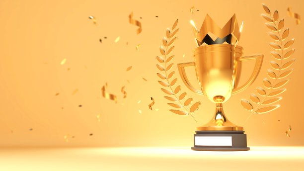 冠军的金杯，巅峰的成功，赢家，3d渲染图片下载