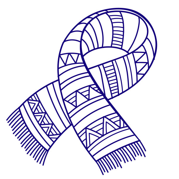 针织冬季衣服，矢量平面插图。Skarf与模式图片下载