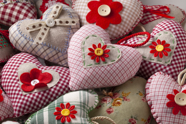 自制的缝制的心图片下载