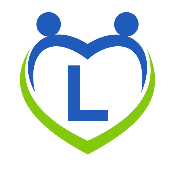 医疗标志，团结和团队合作标志设计的字母L向量模板。慈善和捐赠基金会的标志图片下载
