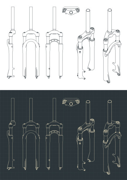 自行车叉蓝图图片下载