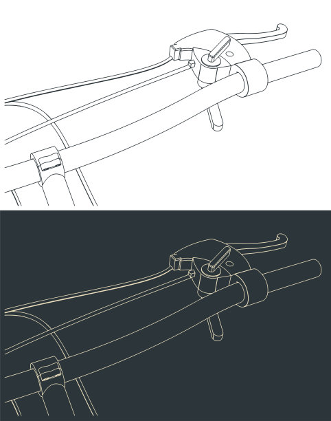 自行车手柄的特写插图图片下载