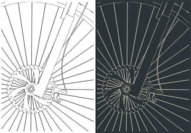 自行车叉前轮特写图片下载