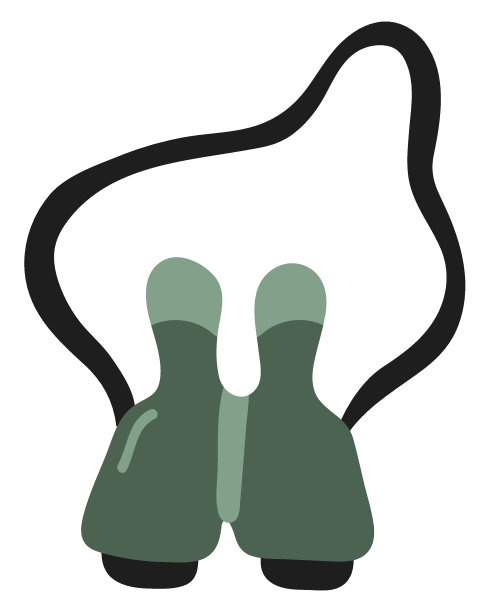 双筒望远镜。手绘的风格。白色背景隔离。矢量插图。图片下载