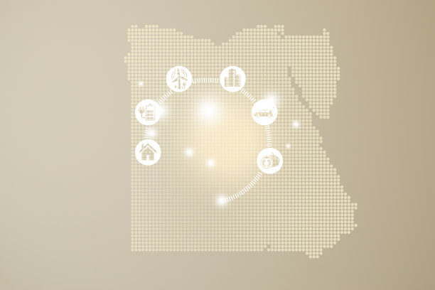 节能概念：埃及能源创新产业互动地图图片下载