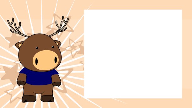 驯鹿小孩赤壁卡通画框图片下载