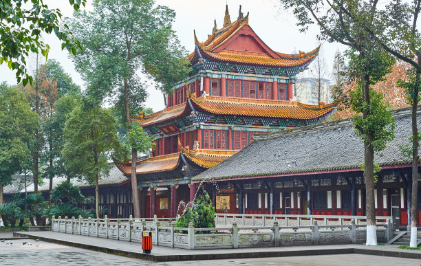中国传统佛教寺庙建筑图片下载