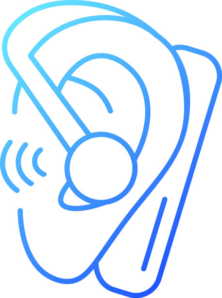 免提耳机梯度线性图标图片下载