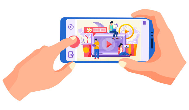 在线电影，互联网流媒体。手拿着智能手机。在家在线看电影图片下载