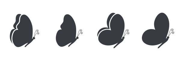 蝴蝶剪影。侧视图。图片下载