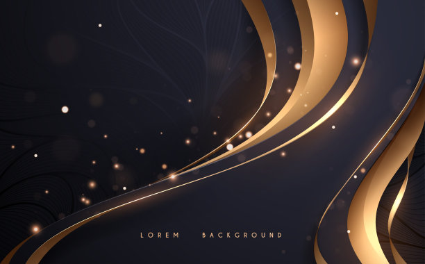 抽象奢华的蓝色和金色的形状背景图片下载