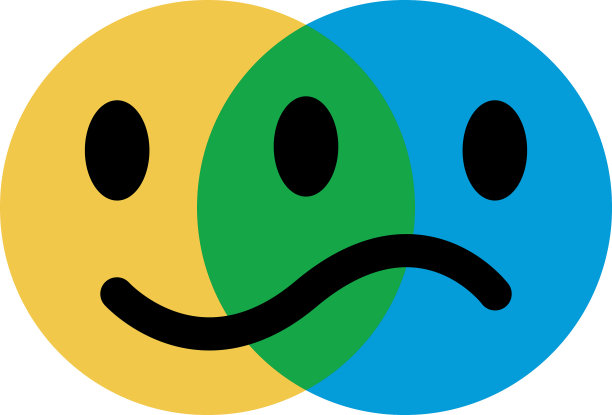 图标表情符号概念的情绪，喜悦和悲伤图片下载