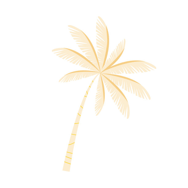 棕榈树半平面颜色向量元素图片下载