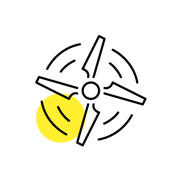 无人机螺旋桨顶视图与旋转叶片。像素完美的线条艺术图标图片下载