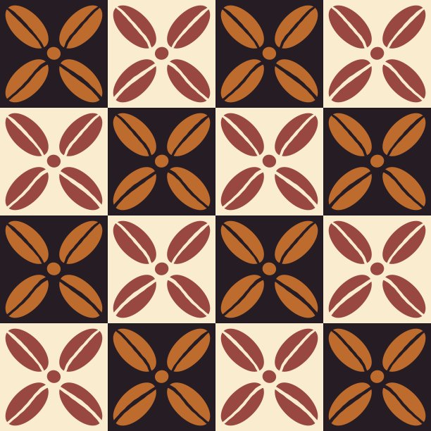 非洲泥布格子花图案图片下载