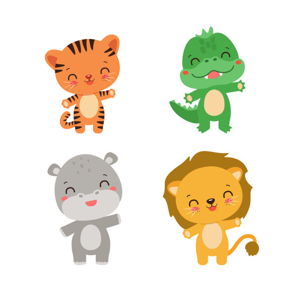 可爱的野生动物宝宝风格。图片下载