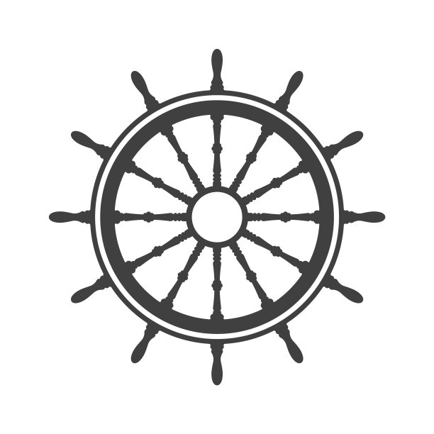 的方向盘。船、游艇的复古轮符号。航海舵图标。海洋设计元素。矢量图图片下载