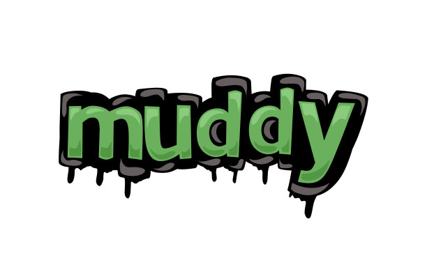 MUDDY书写矢量设计的白色背景图片下载