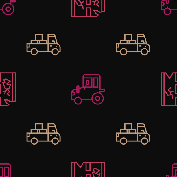 设置断线公路运输卡车和拖拉机图片下载