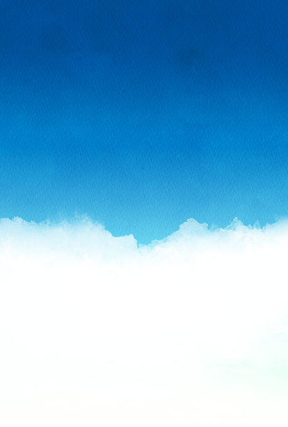 美丽的水彩天空和云的背景插图图片下载