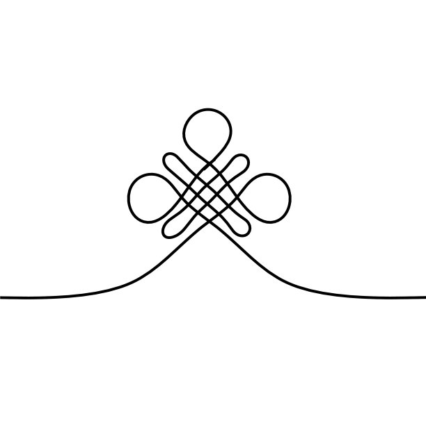 Sign of endless吉祥结as line drawing图片下载