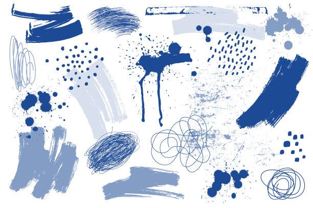 一组抽象的手绘元素图片下载