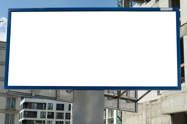 建筑工地前的广告广告牌模型图片下载