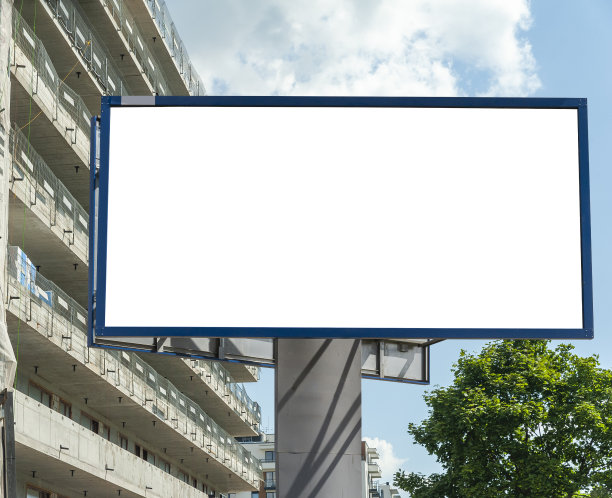 建筑工地前的广告广告牌模型图片下载