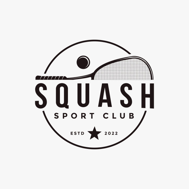 复古壁球标志图标矢量白色背景图片下载