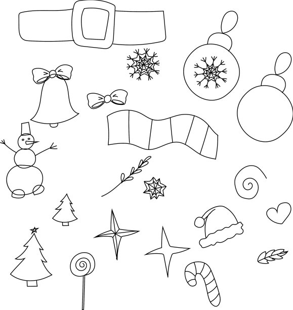 一套手绘圣诞庆祝图片下载