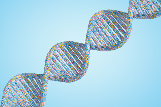 DNA螺旋分子结构多色图片下载