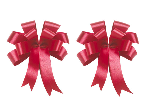 红色丝带蝴蝶结孤立在白色背景图片下载
