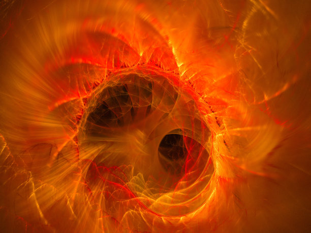抽象的分形艺术背景，暗示着火的火焰和热浪。计算机生成的分形插画艺术火主题。图片下载