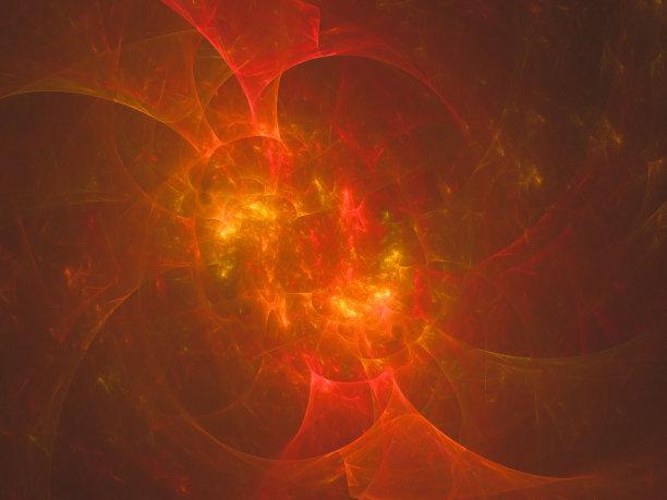 抽象的分形艺术背景，暗示着火的火焰和热浪。计算机生成的分形插画艺术火主题。图片下载