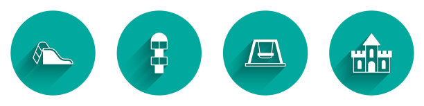 为孩子们设置滑梯操场跳房子秋千图片下载