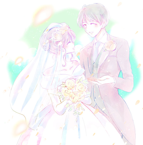 美丽的新娘和新郎图片下载