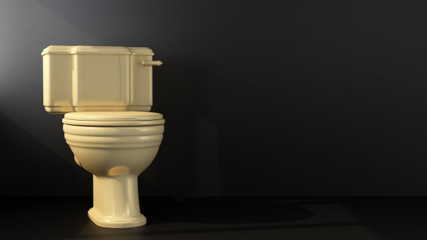 黑色背景上的黄色马桶图片下载