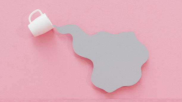 粉红色的水泥墙和框架看起来像水从玻璃中溢出。图片下载