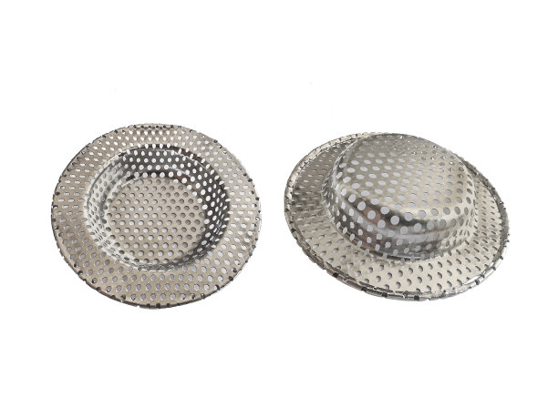 白色背景的浴室下水道盖图片下载