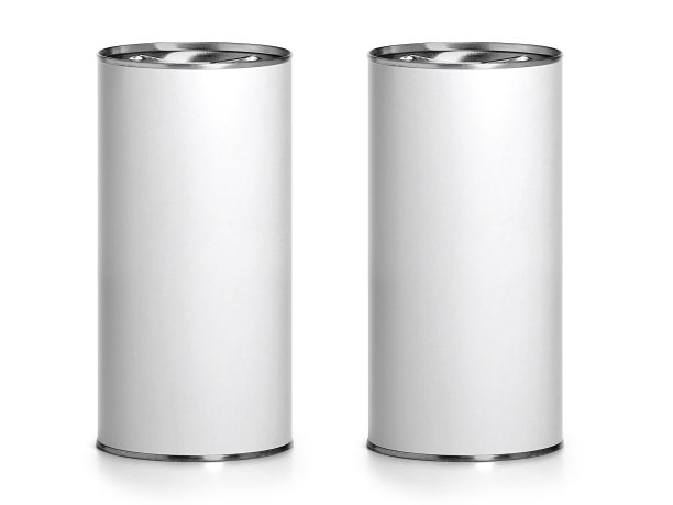 白色空白锡罐金属锡罐，罐头食品。为你的设计做好准备图片下载