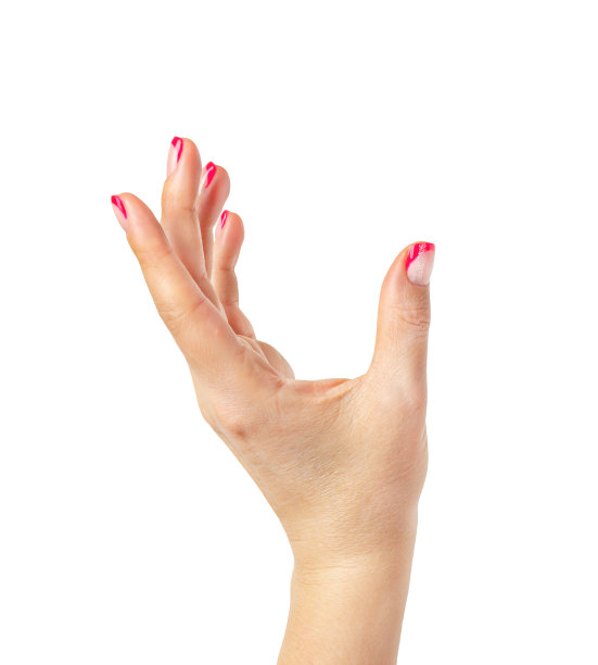 女性手指甲孤立在白色节目。图片下载
