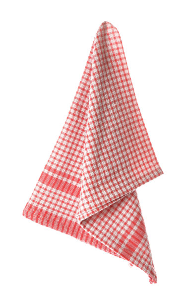 白色背景上挂着干净的厨房毛巾图片下载