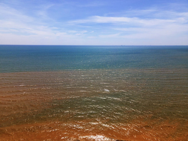 海滩全景景观。空旷的热带海滩和海景图片下载
